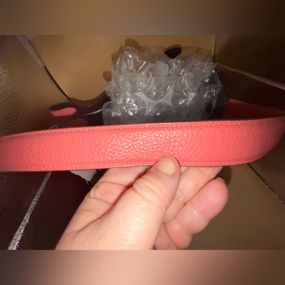 COACH Charlie  Bucket 55200 CONFETTI PINK/BRASS Salmon pink Barbie core - Picture 7 of 13